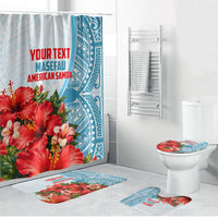 Personalized American Samoa Masefau Bathroom Set Hibiscus Tropical Floral Whale Polynesian Tribal Pattern