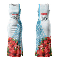 Personalized American Samoa Masefau Family Matching Tank Maxi Dress and Hawaiian Shirt Hibiscus Tropical Floral Whale Polynesian Tribal Pattern