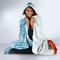 Personalized American Samoa Masefau Hooded Blanket Hibiscus Tropical Floral Whale Polynesian Tribal Pattern