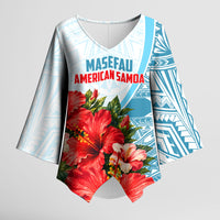 Personalized American Samoa Masefau Kimono Sleeve Blouse Hibiscus Tropical Floral Whale Polynesian Tribal Pattern