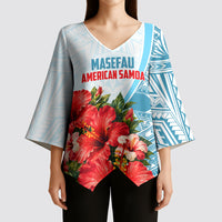 Personalized American Samoa Masefau Kimono Sleeve Blouse Hibiscus Tropical Floral Whale Polynesian Tribal Pattern