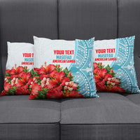 Personalized American Samoa Masefau Pillow Cover Hibiscus Tropical Floral Whale Polynesian Tribal Pattern