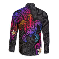 Turtle and Plumeria - Polynesian Long Sleeve Button Shirt TS04 - Polynesian Pride