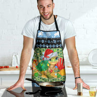 Micronesia Christmas Apron with Santa Turtle Coral Reef and Holiday Ocean Pattern - Polynesian Pride