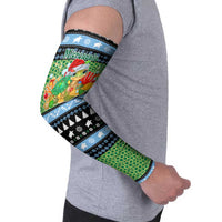 Micronesia Christmas Arm Sleeves with Santa Turtle Coral Reef and Holiday Ocean Pattern TS04 - Polynesian Pride