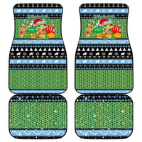 Micronesia Christmas Car Mats with Santa Turtle Coral Reef and Holiday Ocean Pattern - Polynesian Pride