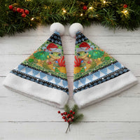 Micronesia Christmas Santa Hat with Santa Turtle Coral Reef and Holiday Ocean Pattern - Polynesian Pride