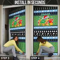 Micronesia Christmas Door Cover with Santa Turtle Coral Reef and Holiday Ocean Pattern - Polynesian Pride