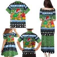 Micronesia Christmas Family Matching Puletasi and Hawaiian Shirt with Santa Turtle Coral Reef and Holiday Ocean Pattern TS04 - Polynesian Pride