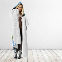 Micronesia Christmas Hooded Blanket with Santa Turtle Coral Reef and Holiday Ocean Pattern TS04 - Polynesian Pride