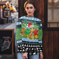 Micronesia Christmas Ugly Christmas Sweater with Santa Turtle Coral Reef and Holiday Ocean Pattern - Polynesian Pride