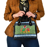 Micronesia Christmas Shoulder Handbag with Santa Turtle Coral Reef and Holiday Ocean Pattern TS04 - Polynesian Pride