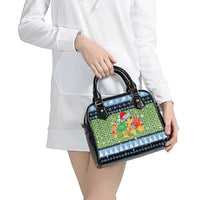 Micronesia Christmas Shoulder Handbag with Santa Turtle Coral Reef and Holiday Ocean Pattern TS04 - Polynesian Pride
