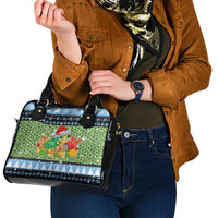 Micronesia Christmas Shoulder Handbag with Santa Turtle Coral Reef and Holiday Ocean Pattern TS04 - Polynesian Pride