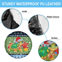 Micronesia Christmas Spare Tire Cover with Santa Turtle Coral Reef and Holiday Ocean Pattern TS04 - Polynesian Pride
