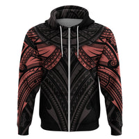 Feminine Polynesian Hoodie Mandala Tattoo Style TS04 Zip Hoodie Black - Polynesian Pride