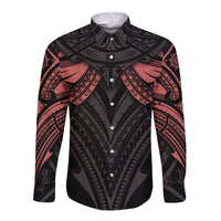 Feminine Polynesian Long Sleeve Button Shirt Mandala Tattoo Style TS04 Unisex Black - Polynesian Pride
