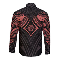 Feminine Polynesian Long Sleeve Button Shirt Mandala Tattoo Style TS04 - Polynesian Pride
