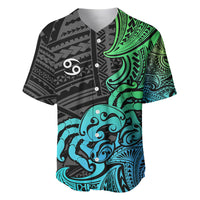 Zodiac Cancer Baseball Jersey Polynesian in Gradient Blue TS04 Gradient Blue - Polynesian Pride