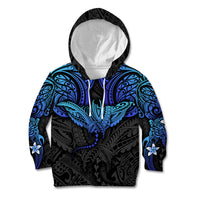 Polynesian Ray Pattern Kid Hoodie TS04 Hoodie Black/Blue - Polynesian Pride