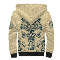 Polynesian Sherpa Hoodie Warrior Skull with Tribal Patterns Tattoo Design TS04 - Polynesian Pride