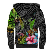 Polynesian Sherpa Hoodie Whales and Compass Gradient Pattern TS04 - Polynesian Pride