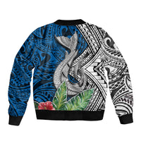 Polynesian Bomber Jacket Whale Pattern and Hibiscus Flowers TS04 - Polynesian Pride