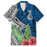 Polynesian Family Matching Short Sleeve Bodycon Dress and Hawaiian Shirt Whale Pattern and Hibiscus Flowers TS04 Dad's Shirt - Short Sleeve Multicolor - Polynesian Pride