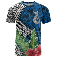 Polynesian T Shirt Whale Pattern and Hibiscus Flowers TS04 Multicolor - Polynesian Pride