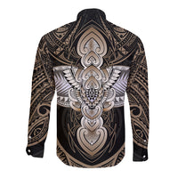 Polynesian Hawaii Tattoo Long Sleeve Button Shirt TS04 - Polynesian Pride