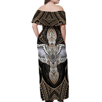 Polynesian Hawaii Tattoo Off Shoulder Maxi Dress TS04 - Polynesian Pride