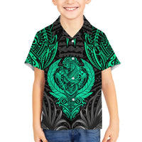 Polynesian Family Matching Short Sleeve Bodycon Dress and Hawaiian Shirt Abstract Tiki TS04 Son's Shirt Black Yellow - Polynesian Pride