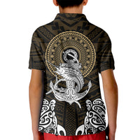 Polynesian Swordfish Kid Polo Shirt with Anchor Pattern and Tribal Turtle TS04 Kid Multicolor - Polynesian Pride