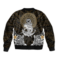 Polynesian Swordfish Sleeve Zip Bomber Jacket with Anchor Pattern and Tribal Turtle TS04 Unisex Multicolor - Polynesian Pride