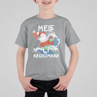 Mele Kalikimaka Surfing Cute Santa Hawaiian Christmas T Shirt For Kid TS09 Sport Gray - Polynesian Pride