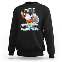 Mele Kalikimaka Surfing Cute Santa Hawaiian Christmas Sweatshirt TS09 Black - Polynesian Pride