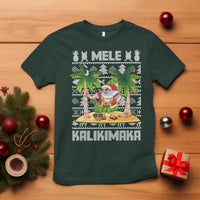 Mele Kalikimaka Santa Hawaiian Christmas Hula Dance T Shirt TS09 Dark Forest Green - Polynesian Pride