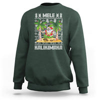 Mele Kalikimaka Santa Hawaiian Christmas Hula Dance Sweatshirt TS09 Dark Forest Green - Polynesian Pride
