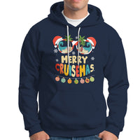 Merry Cruisemas Hawaiian Christmas Palm Tree Sunglass Hoodie TS09 Navy - Polynesian Pride