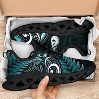 Turquoise New Zealand Clunky Sneakers Aotearoa Silver Fern With Manaia Maori Unique LT14 - Polynesian Pride