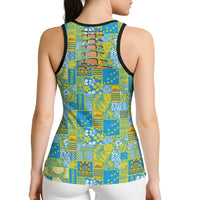 Tuvalu Manuia te Kilisimasi Hollow Tank Top Pacific Patchwork Xmas Vibes - Polynesian Pride