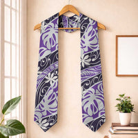 Vareau Tahiti Tiare Monstera Graduation Stole Polynesian Pattern Curve Style LT01 One Size Purple - Polynesian Pride