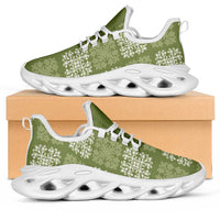 Vesuvian Green Palaka Quilt Hawaii Clunky Sneakers Traditional Hawaii-plaid Pattern - Polynesian Pride