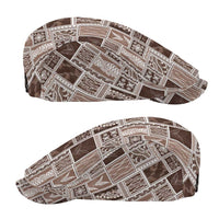 Vintage Aloha Block Quilt Jeff Hat Beige Inspired Lei Motifs - Polynesian Pride