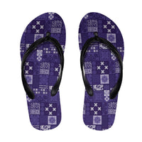 Vintage Hawaiian Quilting Patterns Flip Flops Purple Style Tribal Fabric Patchwork - Polynesian Pride