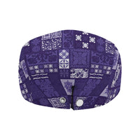 Vintage Hawaiian Quilting Patterns Jeff Hat Purple Style Tribal Fabric Patchwork - Polynesian Pride