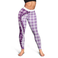 Violet Hawaii Palaka Leggings Hawaiian Honohono Lei LT05 - Polynesian Pride