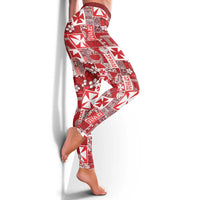 Wallis Et Futuna Kilisimasi Fiefia Leggings Pacific Patchwork Xmas Vibes - Polynesian Pride