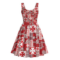 Wallis Et Futuna Kilisimasi Fiefia Midi Dress Pacific Patchwork Xmas Vibes - Polynesian Pride