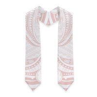 White Sunday Lotu Tamaiti Graduation Stole Polynesian Wave Pastel Blush - Polynesian Pride